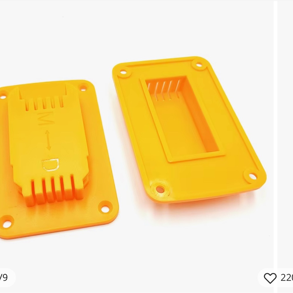 Yellow Wall Mount Brackets for Dewalt or Milwaukee drills & batterie12/18/20volt - Picture 2 of 12